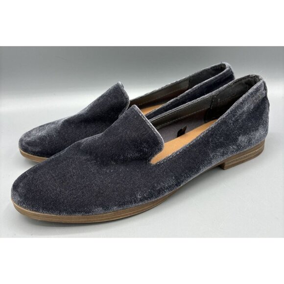 DV Dolce Vida Womens Grey Velvet Flats Slip On Size 8 Shoes - Picture 1 of 7